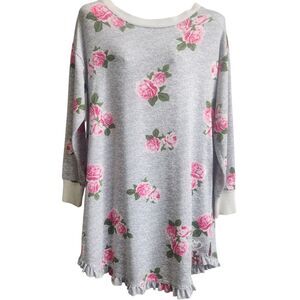 Betsey Johnson Y2K-Flirty Rose AOP-Knit Tunic/Dress-Rfl-M-Coquette-Cottagecore